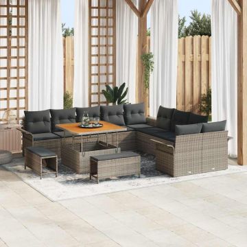 vidaXL Set de canapele pentru grădină 13 pcs Gri 100 x 100 x 71 cm
