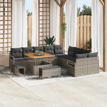 vidaXL Set de canapele pentru grădină 13 pcs Gri 100 x 100 x 71 cm