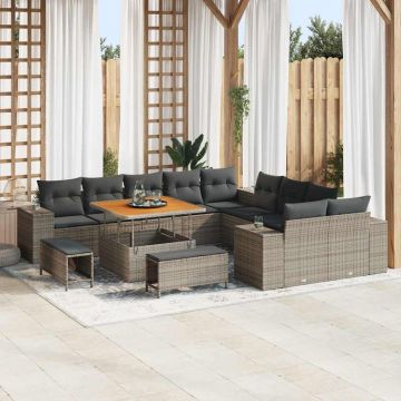 vidaXL Set de canapele pentru grădină 13 pcs Gri 100 x 100 x 71 cm