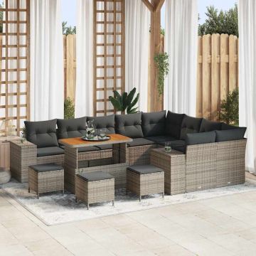 vidaXL Set de canapele pentru grădină 13 pcs Gri 110 x 55 x 71 cm