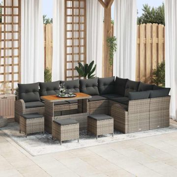 vidaXL Set de canapele pentru grădină 13 pcs Gri 110 x 55 x 71 cm
