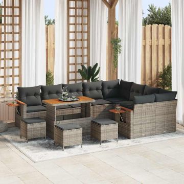 vidaXL Set de canapele pentru grădină 13 pcs Gri 110 x 55 x 71 cm