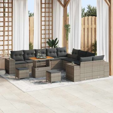 vidaXL Set de canapele pentru grădină 13 pcs Gri 90 x 55 x 71 cm