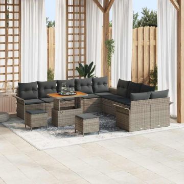 vidaXL Set de canapele pentru grădină 13 pcs Gri 90 x 55 x 71 cm