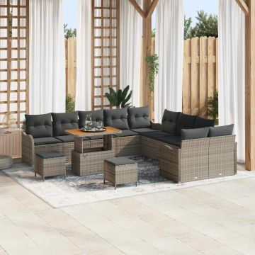 vidaXL Set de canapele pentru grădină 13 pcs Gri 90 x 55 x 71 cm