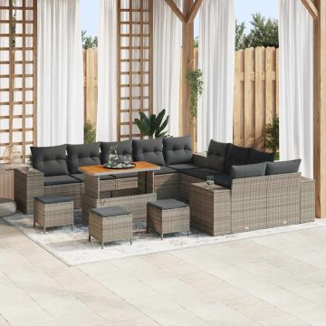 vidaXL Set de canapele pentru grădină 14 pcs Gri 110 x 55 x 71 cm
