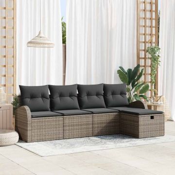 vidaXL Set de canapele pentru grădină 5 pcs Gri 234 x 117 x 85 cm