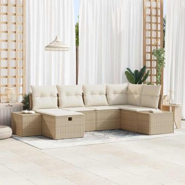 vidaXL Set de canapele pentru grădină 6 pcs Bej 55 x 62 x 69 cm