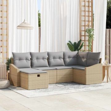 vidaXL Set de canapele pentru grădină 6 pcs Bej 55 x 62 x 69 cm