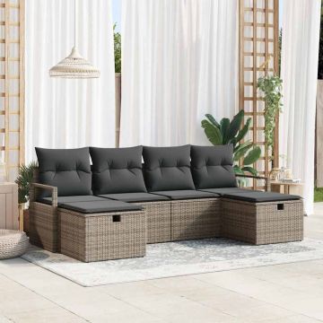 vidaXL Set de canapele pentru grădină 6 pcs Gri 230 x 117 x 85 cm