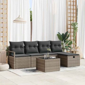 vidaXL Set de canapele pentru grădină 6 pcs Gri 230 x 117 x 85 cm