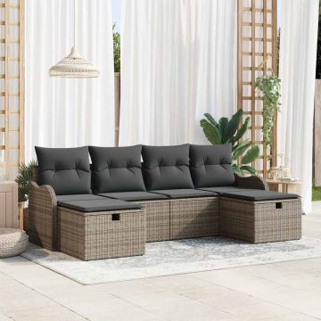 vidaXL Set de canapele pentru grădină 6 pcs Gri 231 x 117 x 85 cm