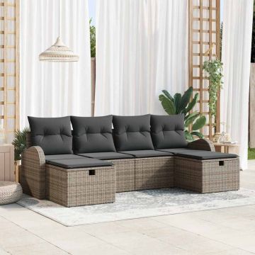 vidaXL Set de canapele pentru grădină 6 pcs Gri 234 x 117 x 85 cm