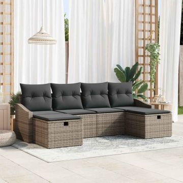 vidaXL Set de canapele pentru grădină 6 pcs Gri 55 x 62 x 69 cm