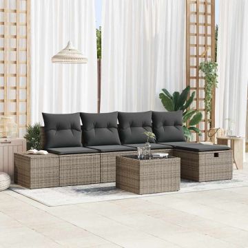 vidaXL Set de canapele pentru grădină 6 pcs Gri 55 x 62 x 69 cm