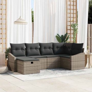 vidaXL Set de canapele pentru grădină 6 pcs Gri 55 x 62 x 69 cm