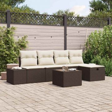 vidaXL Set de canapele pentru grădină 6 pcs Maro 55 x 62 x 69 cm