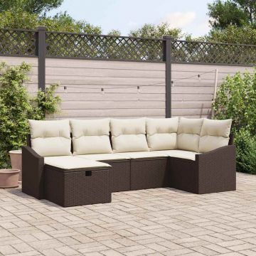 vidaXL Set de canapele pentru grădină 6 pcs Maro 55 x 62 x 69 cm