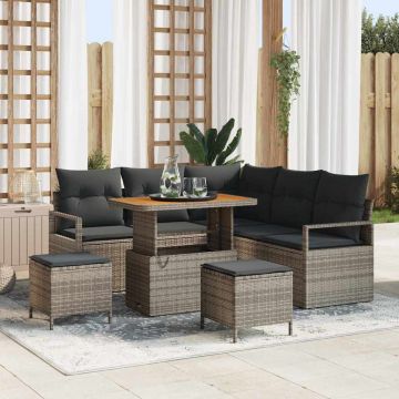 vidaXL Set de canapele pentru grădină 8 pcs Gri 90 x 55 x 71 cm