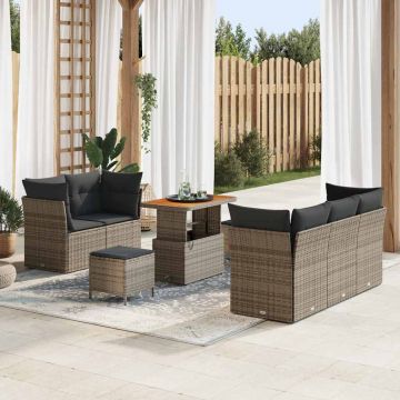 vidaXL Set de canapele pentru grădină 8 pcs Gri 90 x 55 x 71 cm