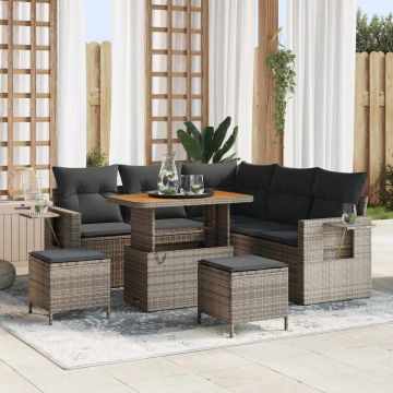 vidaXL Set de canapele pentru grădină 8 pcs Gri 90 x 55 x 71 cm