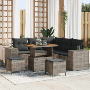 vidaXL Set de canapele pentru grădină 8 pcs Gri 90 x 55 x 71 cm