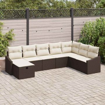 vidaXL Set de canapele pentru grădină 8 pcs Maro 55 x 62 x 69 cm