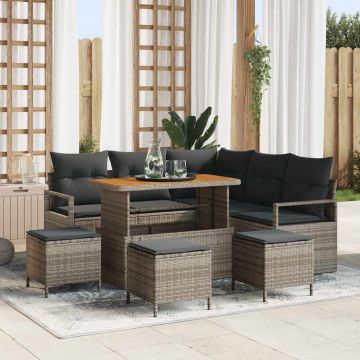 vidaXL Set de canapele pentru grădină 9 pcs Gri 110 x 55 x 71 cm