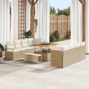 vidaXL Set de canapele pentru grădină Bej și crem 100 x 100 x 71 cm