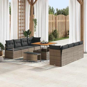 vidaXL Set de canapele pentru grădină cu pernă Gri 100 x 100 x 71 cm