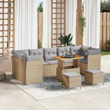 vidaXL Set de canapele pentru grădină Manual 10 pcs bej și gri deschis