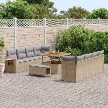 vidaXL Set de canapele pentru grădină Manual 11 pcs bej și gri deschis
