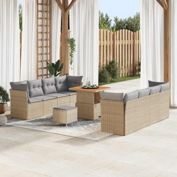 vidaXL Set de canapele pentru grădină Manual 11 pcs bej și gri deschis