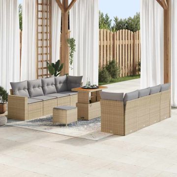 vidaXL Set de canapele pentru grădină Manual 11 pcs bej și gri deschis