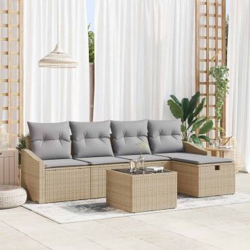 vidaXL Set de canapele pentru grădină Manual 6 pcs Bej 55 x 55 x 37 cm