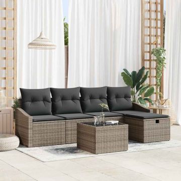 vidaXL Set de canapele pentru grădină Manual 6 pcs Gri 55 x 55 x 37 cm