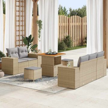 vidaXL Set de canapele pentru grădină Manual 8 pcs bej și gri deschis
