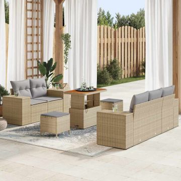 vidaXL Set de canapele pentru grădină Manual 8 pcs bej și gri deschis