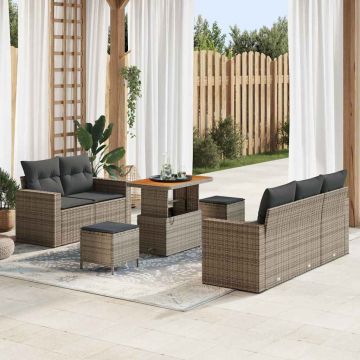 vidaXL Set de canapele pentru grădină Manual 8 pcs Gri 90 x 55 x 71 cm