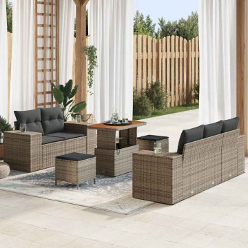 vidaXL Set de canapele pentru grădină Manual 8 pcs Gri 90 x 55 x 71 cm