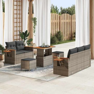 vidaXL Set de canapele pentru grădină Manual 8 pcs Gri 90 x 55 x 71 cm
