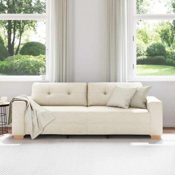 vidaXL Canapea cu pernă cu pernă Bej 220 x 78 x 84 cm in