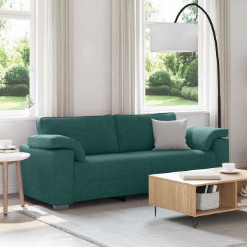 vidaXL Canapea cu pernă Verde închis 219 x 77 x 82 cm țesătură