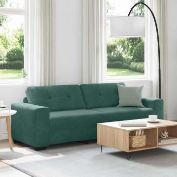 vidaXL Canapea cu pernă Verde închis Catifea