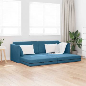 vidaXL Canapea extensibilă de podea albastru 213 x 76 x 77 cm Catifea