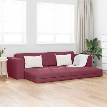 vidaXL Canapea extensibilă de podea bordo 245 x 78 x 77 cm țesătură