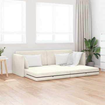 vidaXL Canapea extensibilă de podea Crem 213 x 76 x 77 cm Catifea