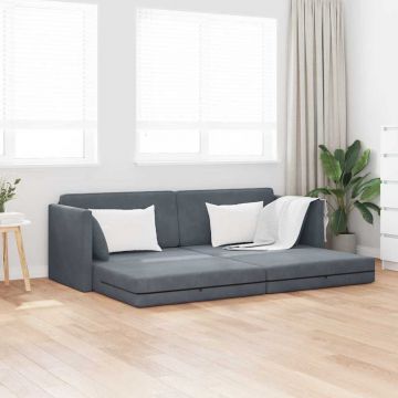 vidaXL Canapea extensibilă de podea Gri închis 213 x 76 x 77 cm