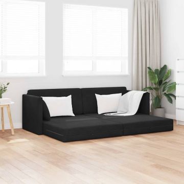 vidaXL Canapea extensibilă de podea Negru 213 x 76 x 77 cm Catifea