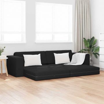 vidaXL Canapea extensibilă de podea Negru 245 x 78 x 77 cm țesătură